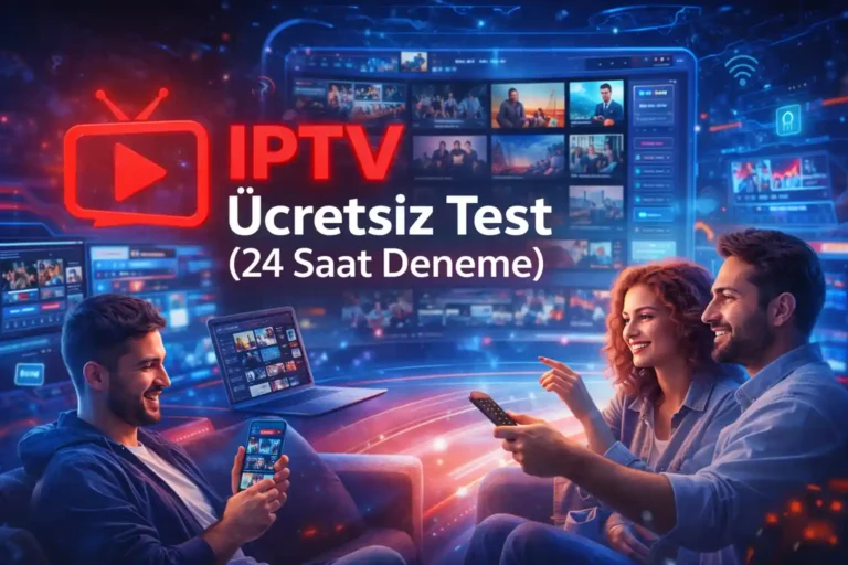 IPTV Ücretsiz 24 saat deneme ekranı (2026)