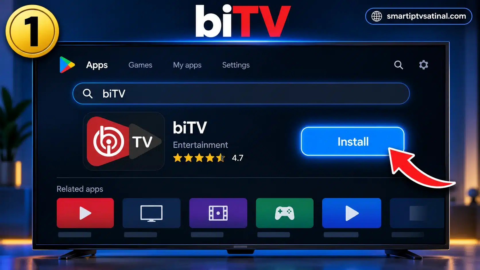 IBO Player kurulum birinci adım uygulamayı mağazadan yükleme