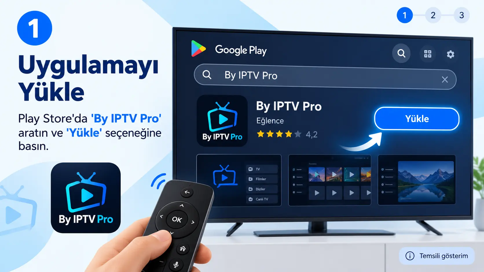BY IPTV Pro APK indir birinci adım Android TV uygulama yükleme