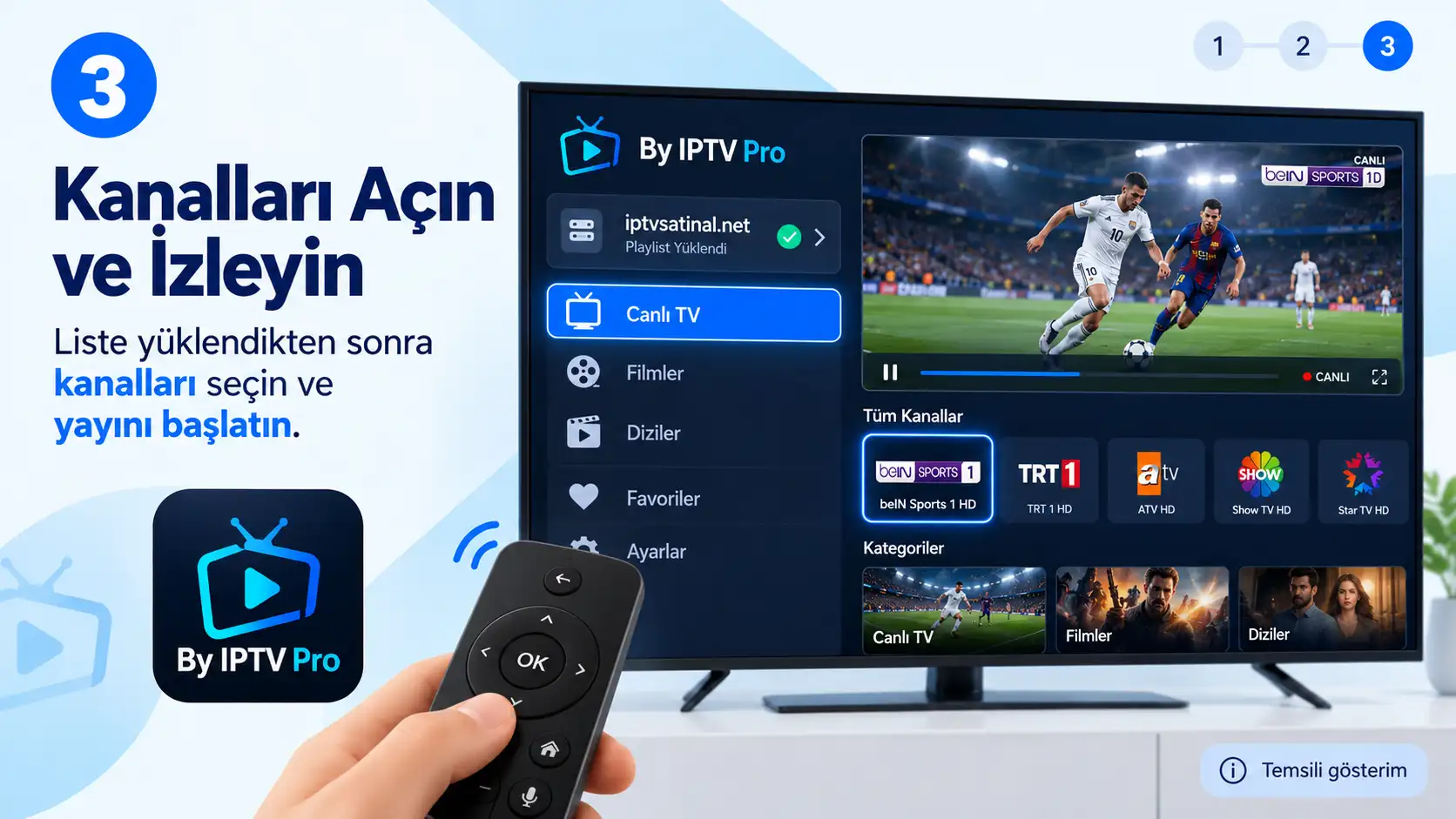 BY IPTV Pro 9.8 kanalları açma ve Android TV yayın testi