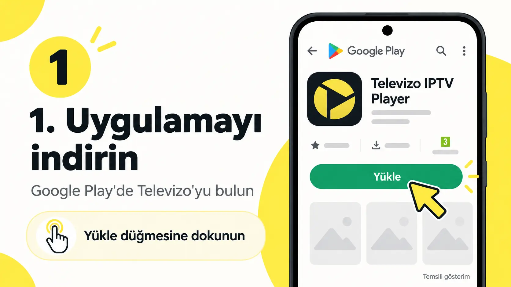 Televizo kurulum birinci adım uygulamayı Google Play üzerinden indirme